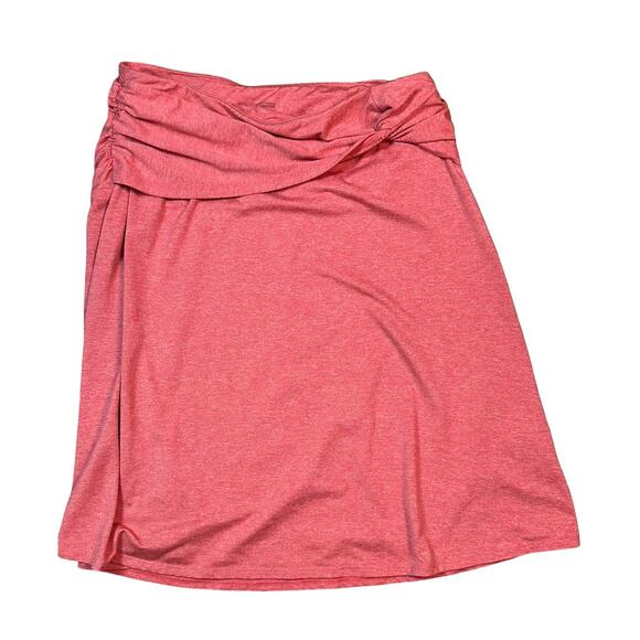 Patagonia Skirt Seabrook Twist Front A-Line Sz M Orange Stretch Ruched Jersey - Picture 1 of 5